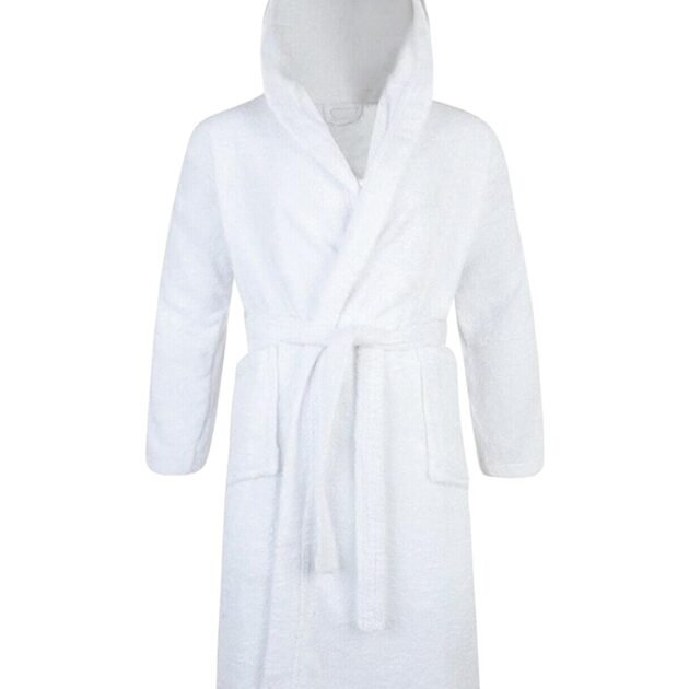 Sortie de bain blanc VIP grand taille avec capuche