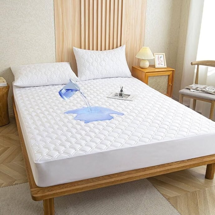 Protège matelas rembourrée imperméable blanc – Image 4