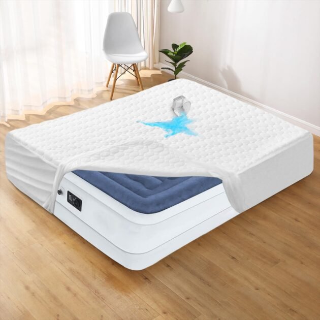 Protège matelas rembourrée imperméable blanc