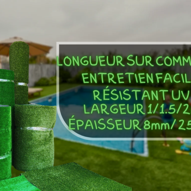 TAPIS GAZON ARTIFICIEL 8mm ET 25 mm